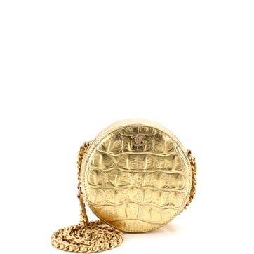 Chanel Leather Métiers d'Art Paris-New York 2019 Round Chain Clutch