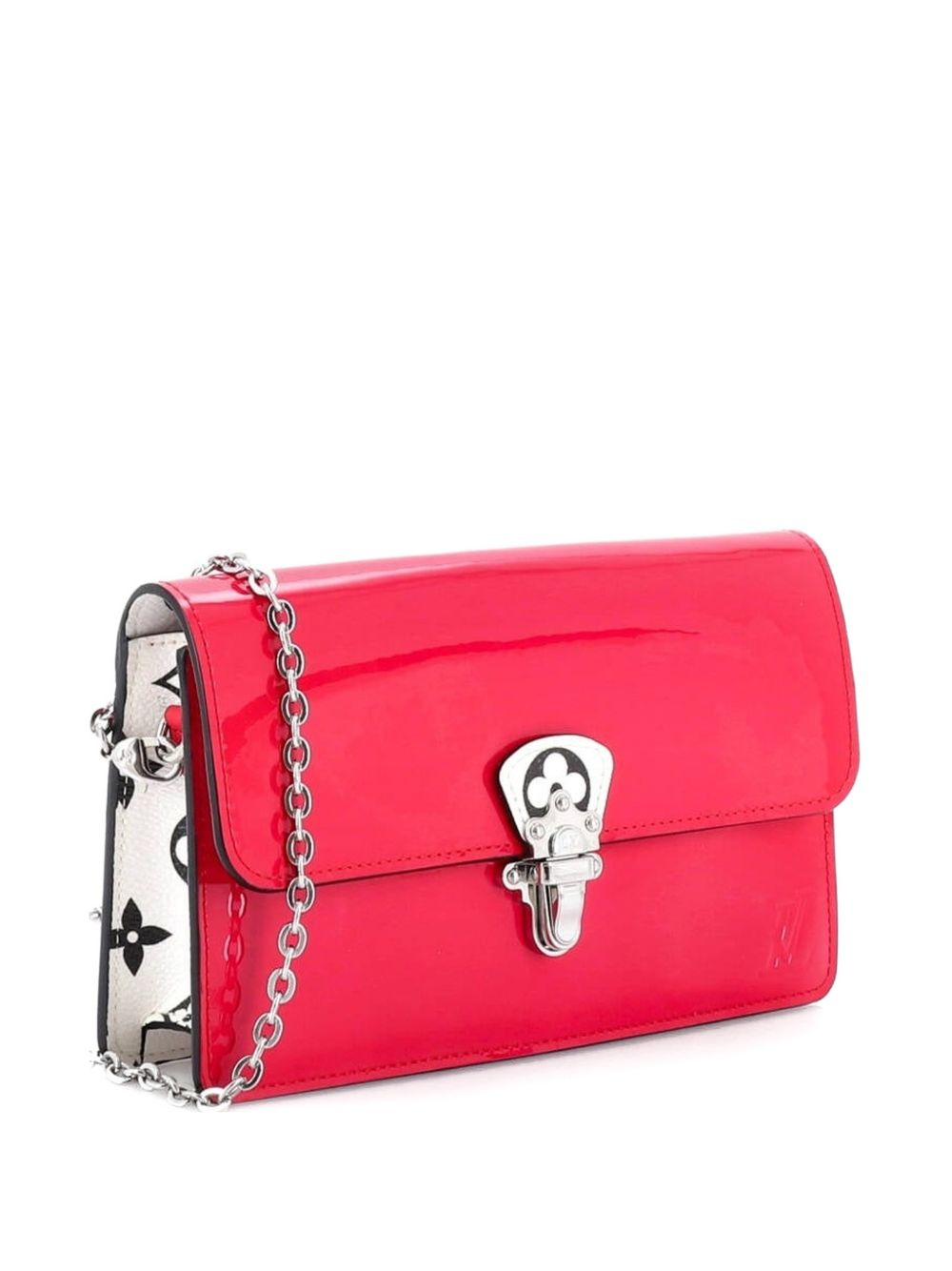 Cherrywood Chain Wallet Vernis with Monogram Canvas crossbody bag