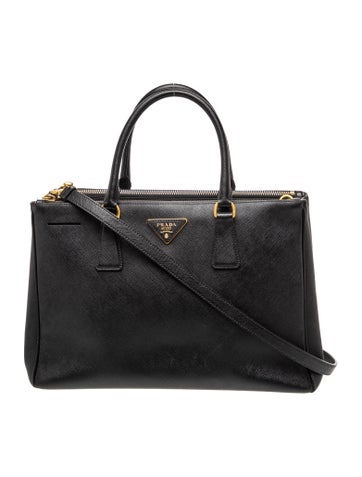 Saffiano Lux Leather Galleria Double Zip Small