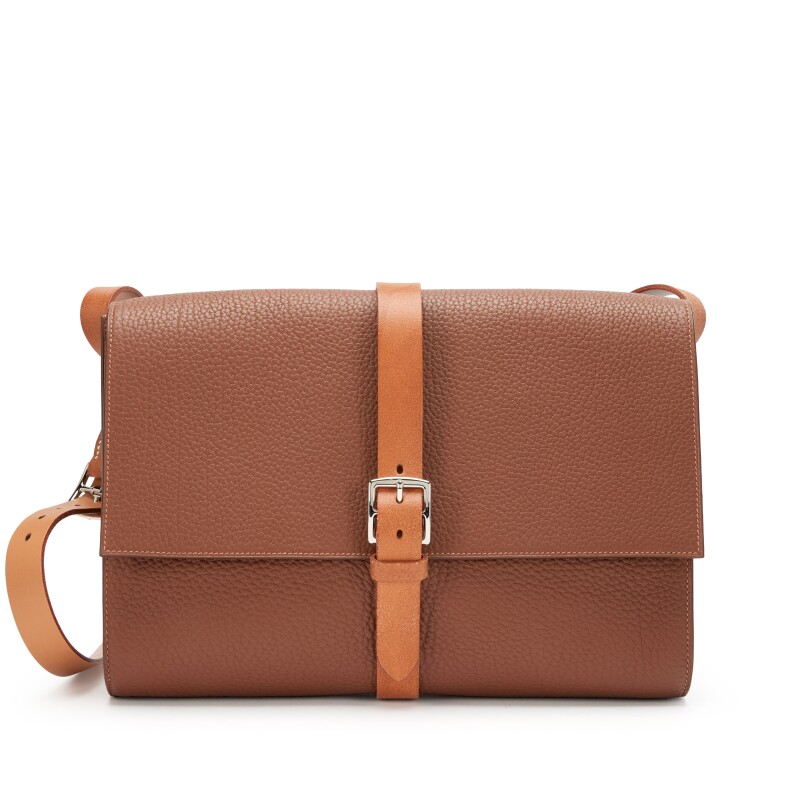 Hermes Marron d'Inde and Naturel Fjord Etriviere II Messenger Bag Palladium Hardware, 2012