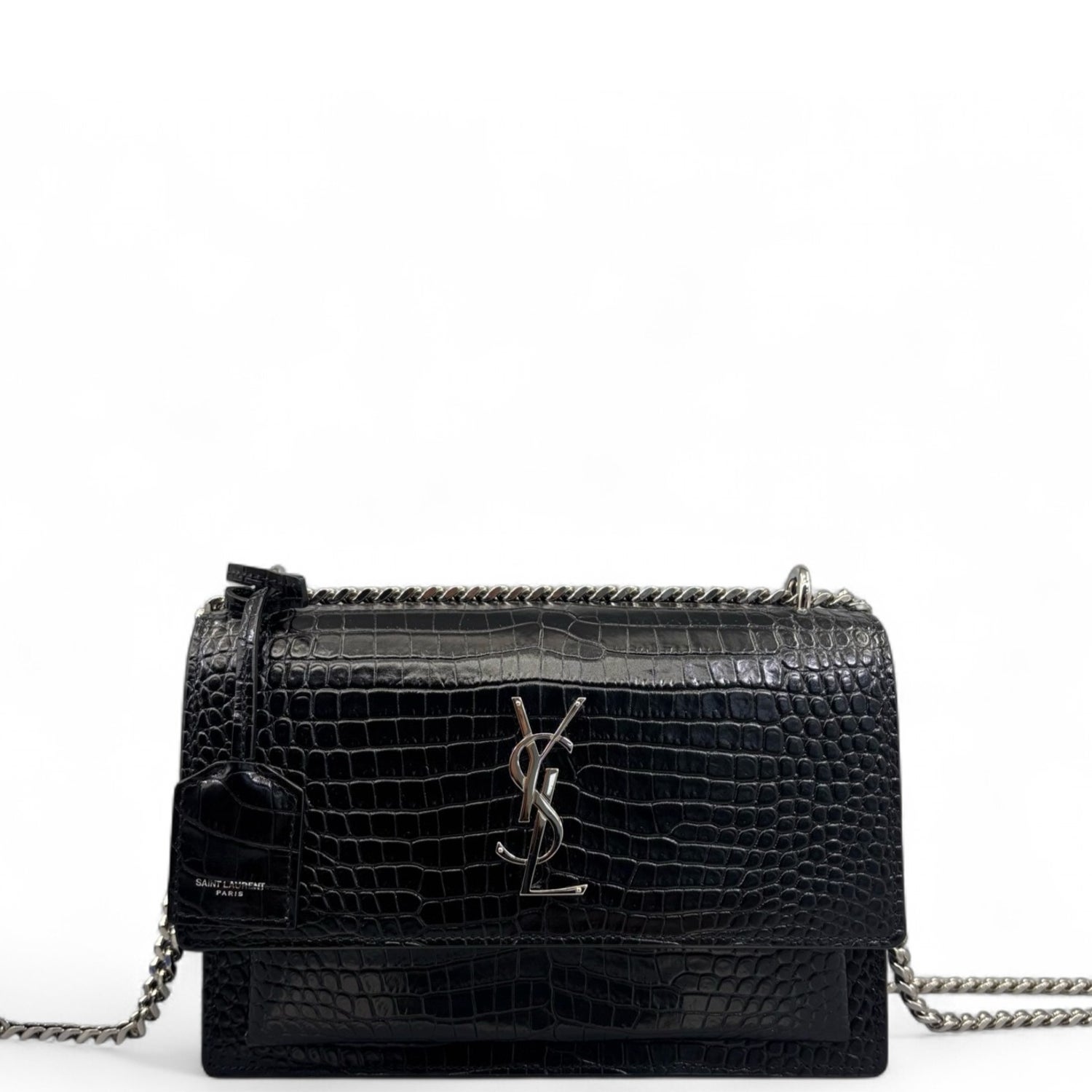 Saint Laurent Embossed Crocodile Sunset Medium