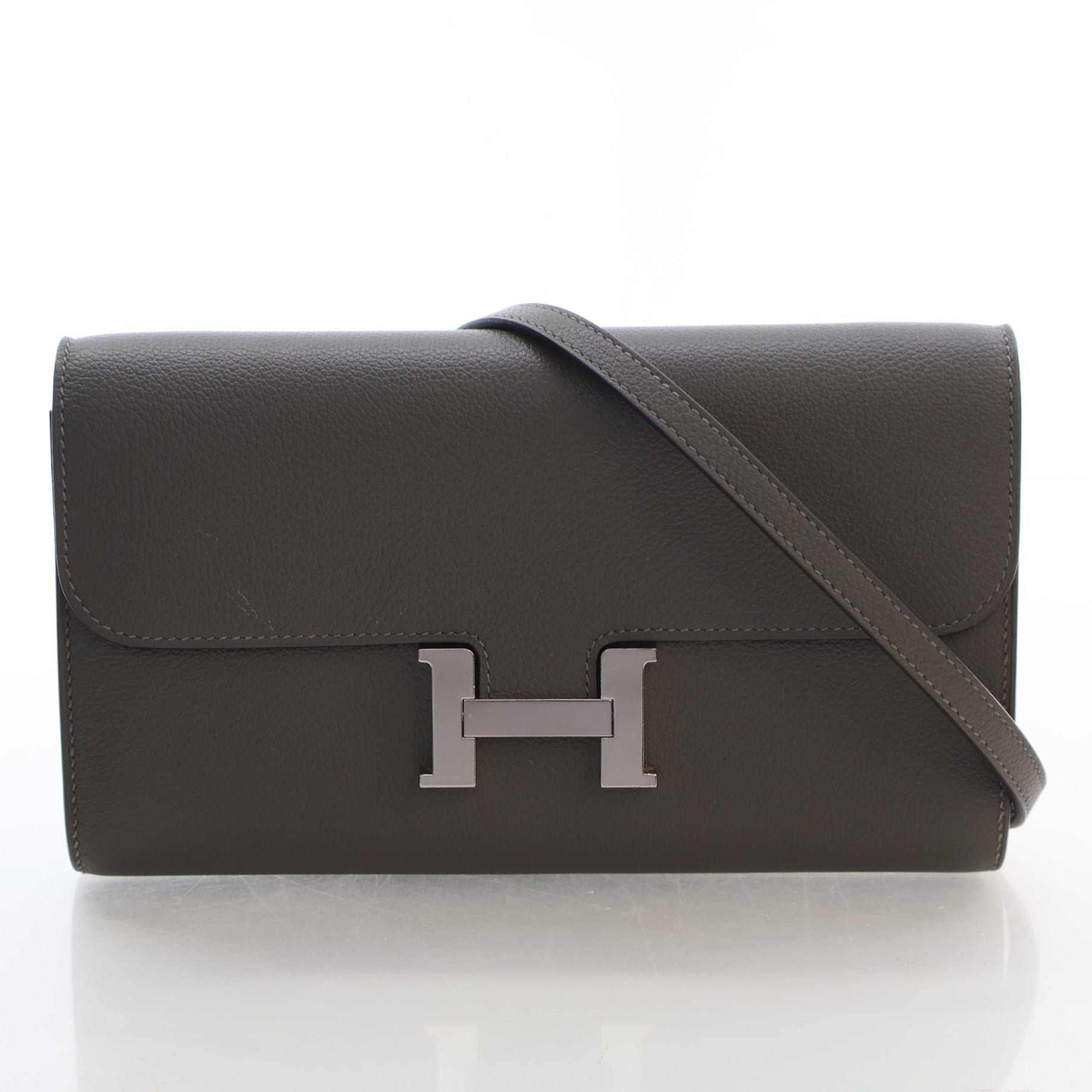 Hermes Gris Etain Evercolor Constance To Go Wallet
