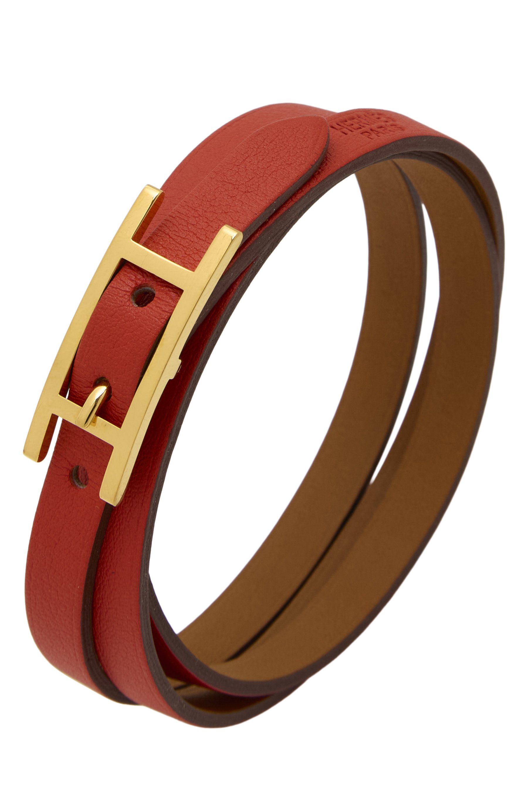 Capucine Leather Behapi Double Tour Bracelet
