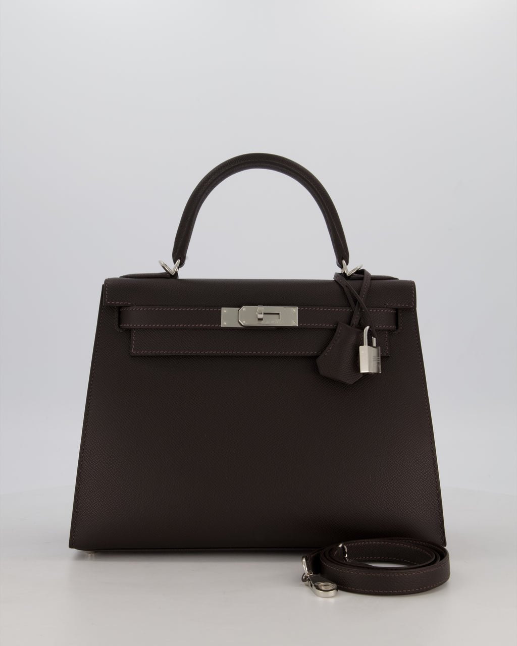 Hermes *RARE* Hermès Kelly 28 Sellier Bag in Bai Brun Epsom Leather with Palladium Hardware