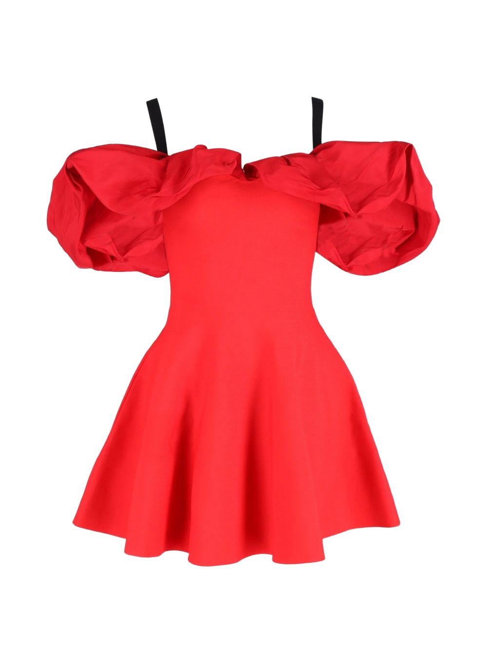 Alexander McQueen ruffled cold-shoulder mini dress
