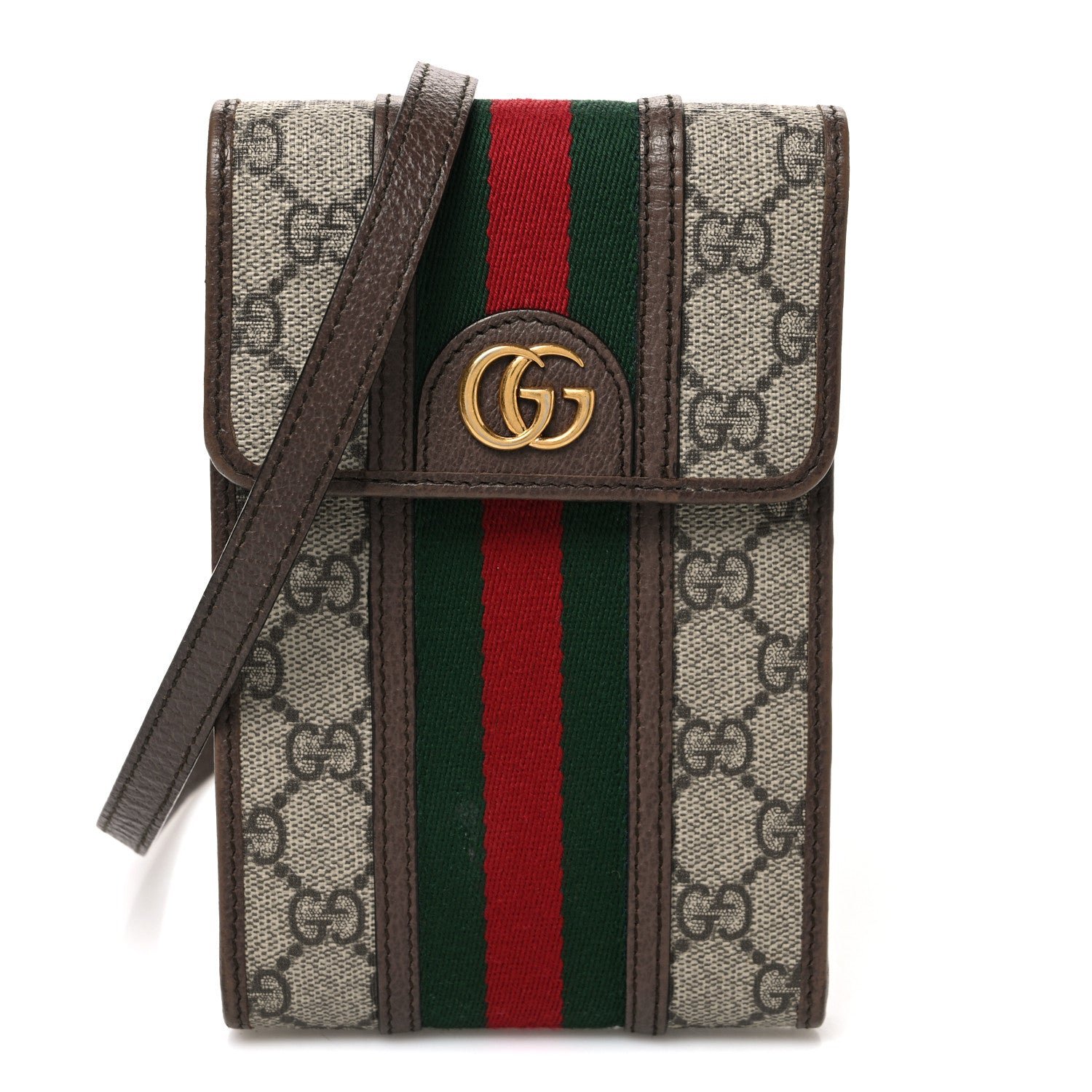 Gucci GG Supreme Monogram Web Mini Ophidia Crossbody Bag Beige New Acero