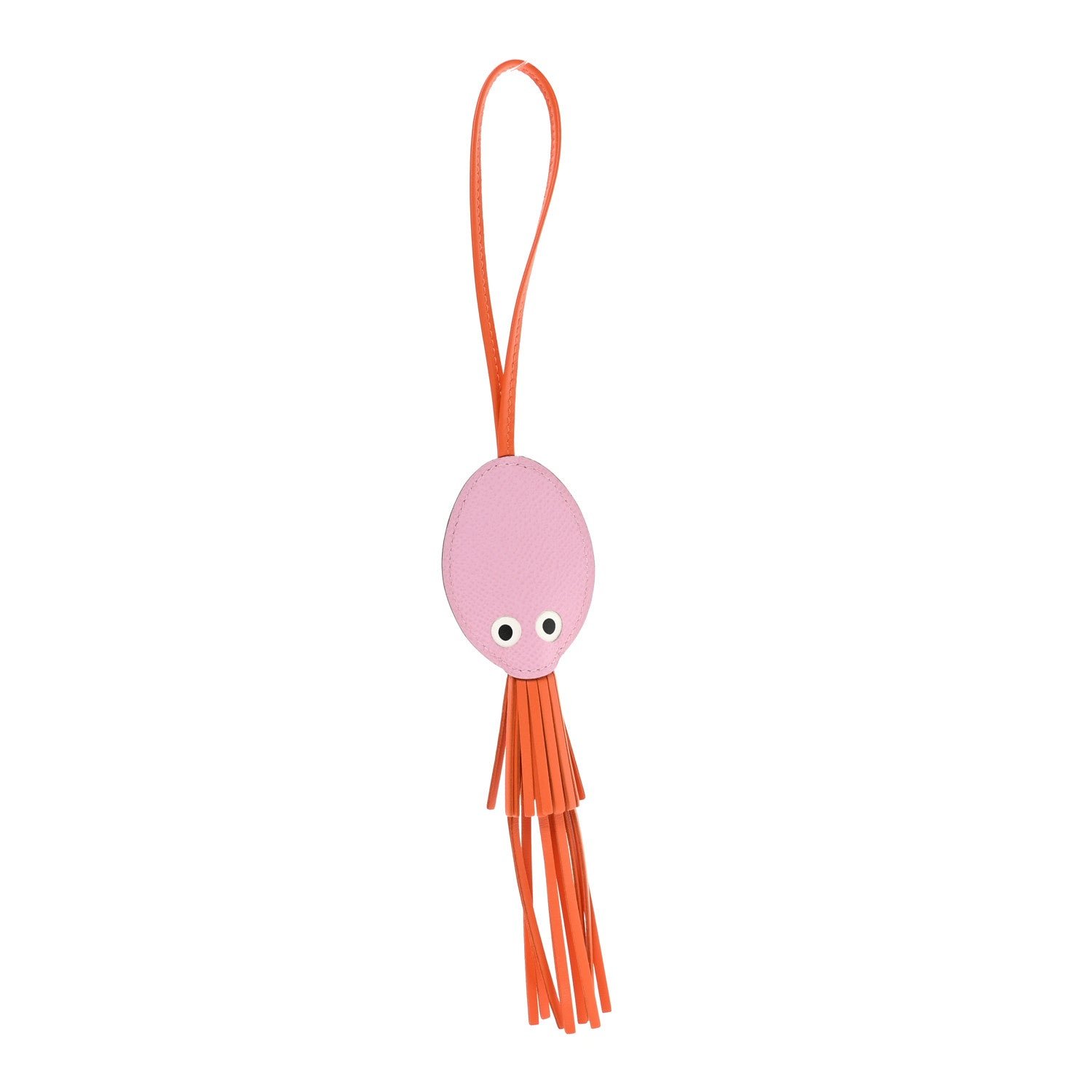 Hermes Epsom Swift Pouple Bag Charm Mauve Sylvestre Feu White