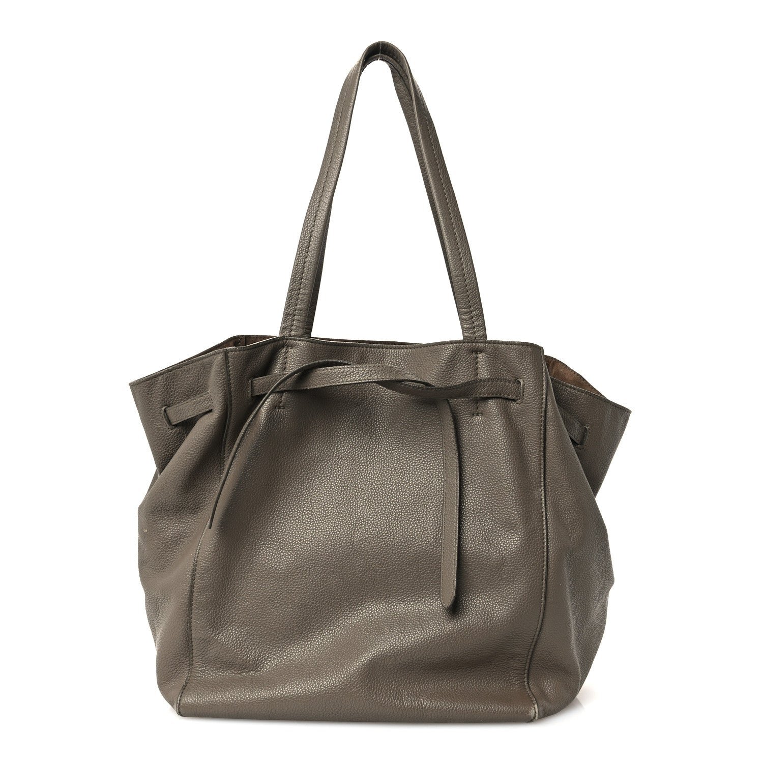 Celine Soft Grained Calfskin Small Belt Cabas Phantom Taupe