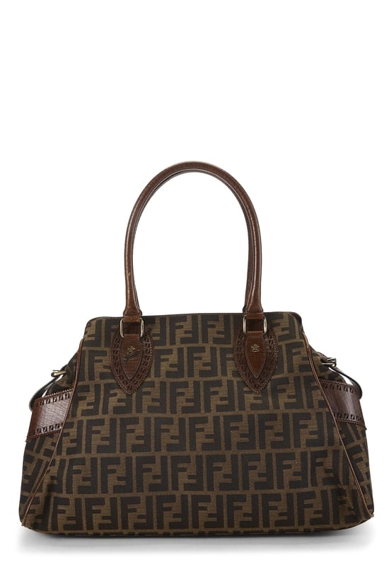 Fendi Brown Zucca Canvas Bag Du Jour Medium