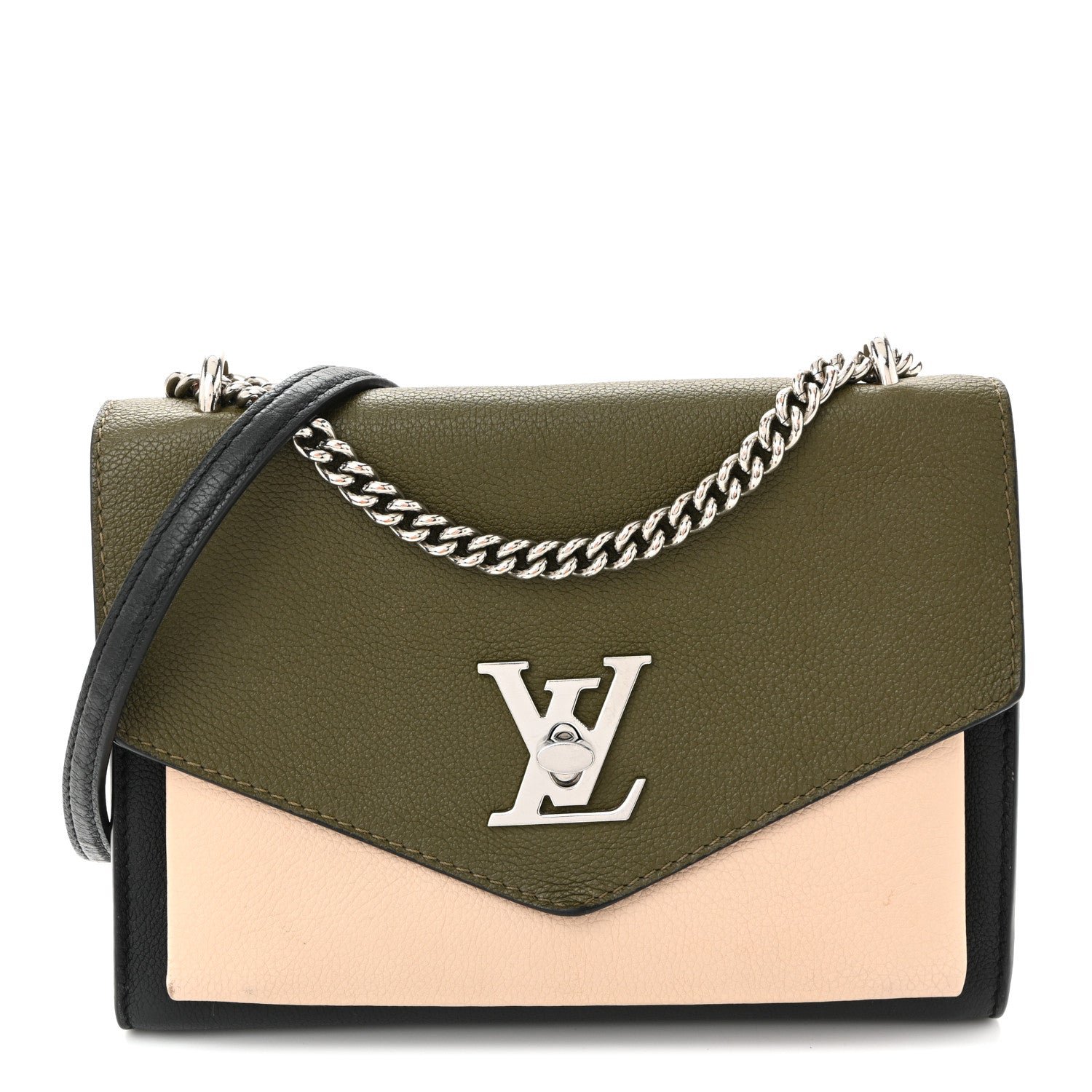 Louis Vuitton Louis Vuitton Soft Calfskin Mylockme Chain Bag BB Smokey Brown Green