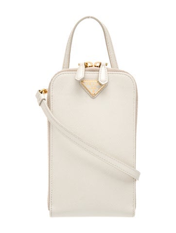 Enameled Metal Triangle Phone Crossbody Bag