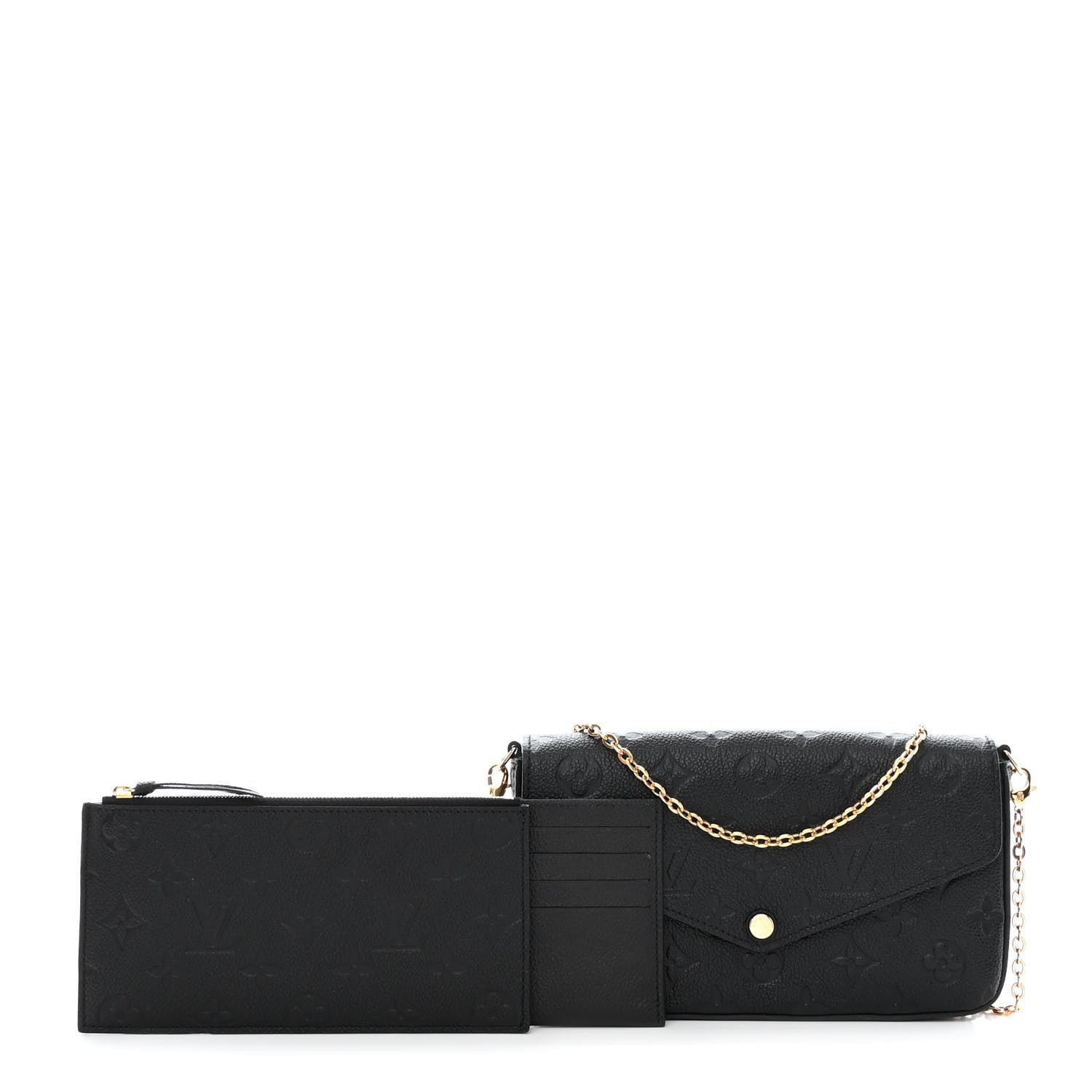Louis Vuitton Empreinte Pochette Felicie Chain Wallet Black
