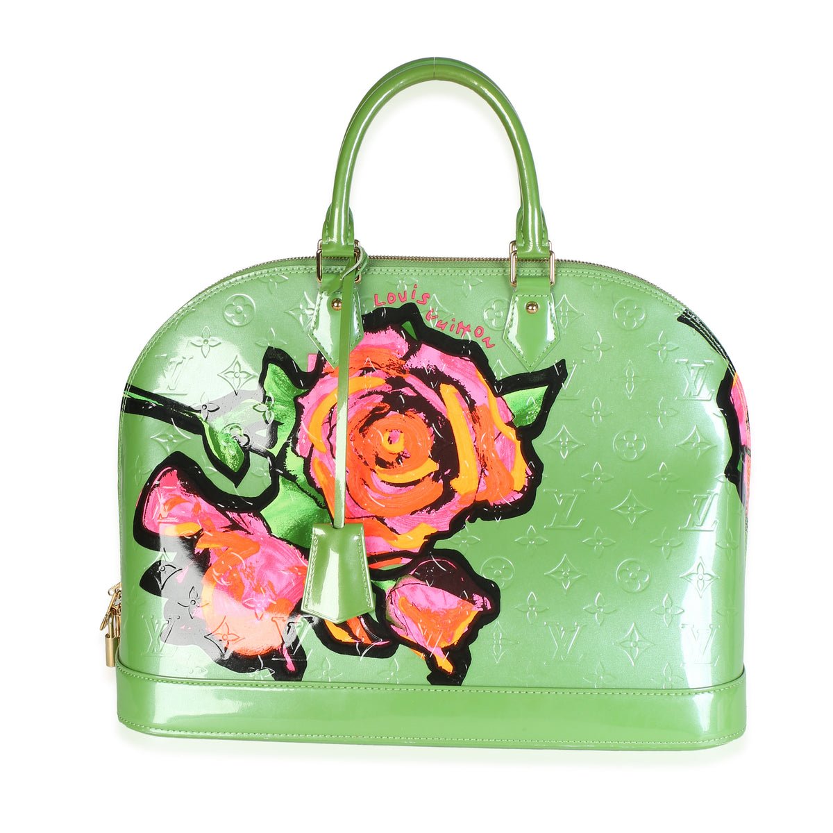 x Stephen Sprouse Vert Tonic Monogram Vernis Roses Alma GM