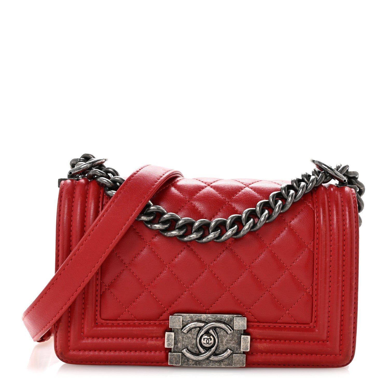 Chanel Calfskin Quilted Small Boy Flap Red
