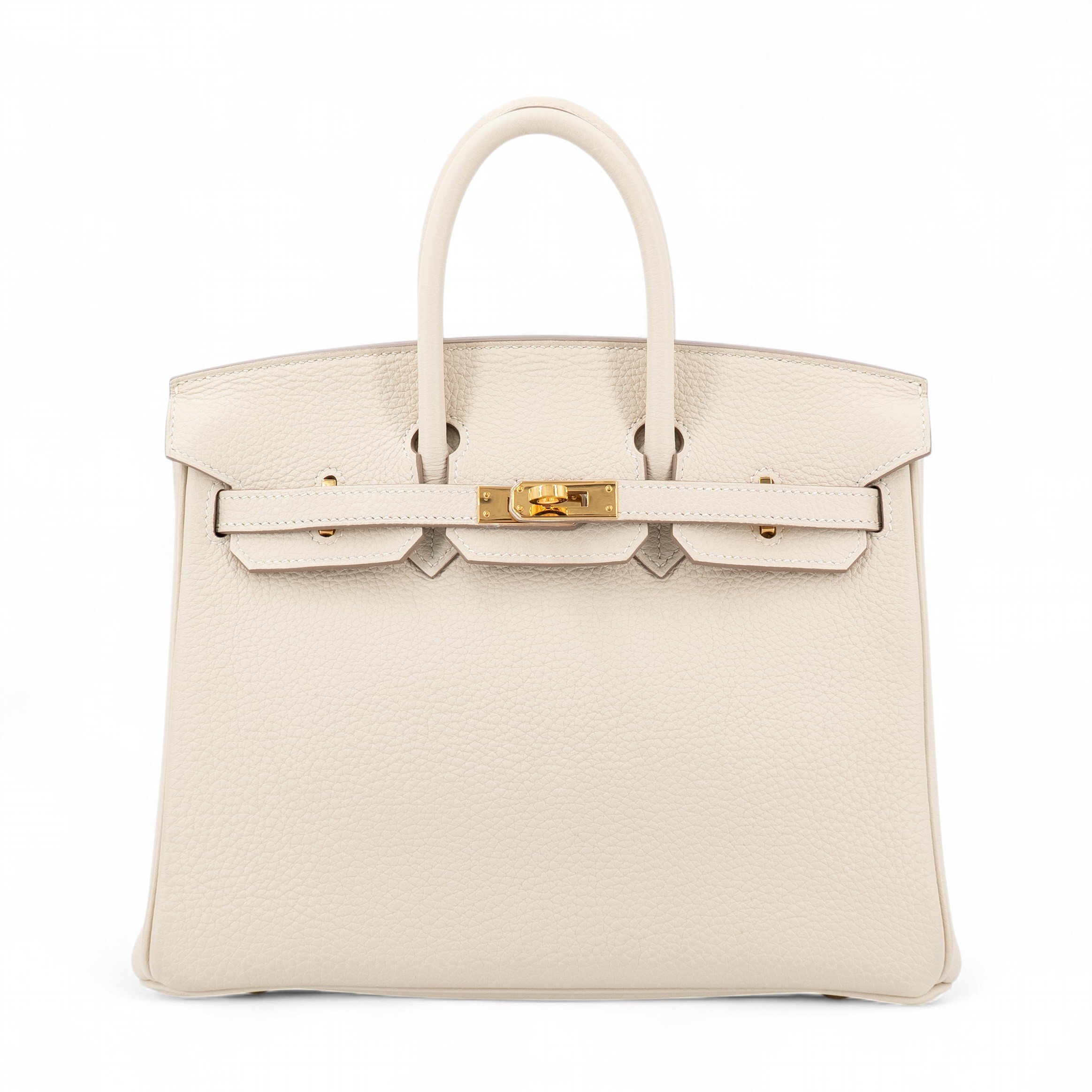 Hermes Very Good ( Rank A) HERMÈS Birkin 25 Craie (10) Togo Gold hardware Z (2021)