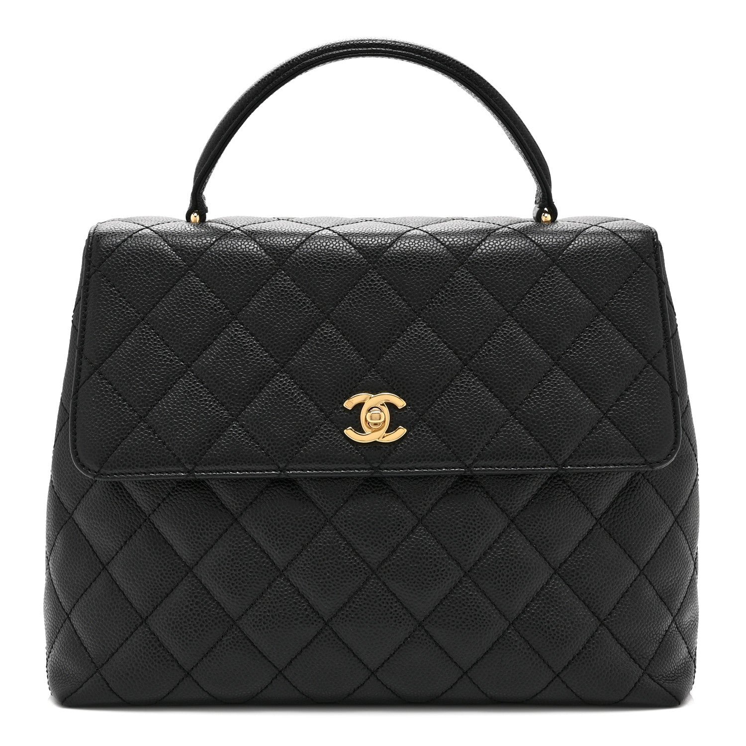 Chanel Caviar Quilted Jumbo Kelly Flap Black