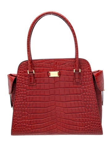 Michael Kors Embossed Leather Top Handle Bag