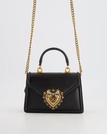 Dolce & Gabbana Dolce & Gabbana Black Leather Small Devotion Top-Handle Bag with Gold Hardware RRP £1,700