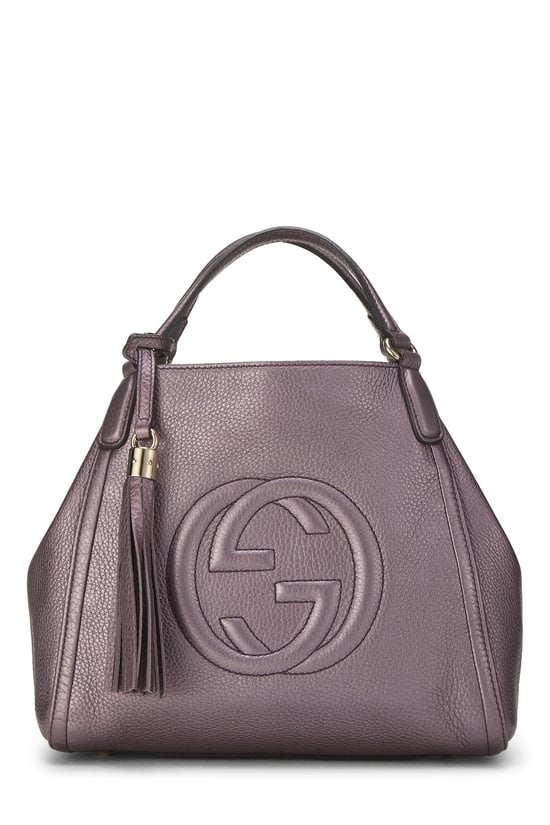 Purple Leather Soho Convertible Shoulder Bag Small