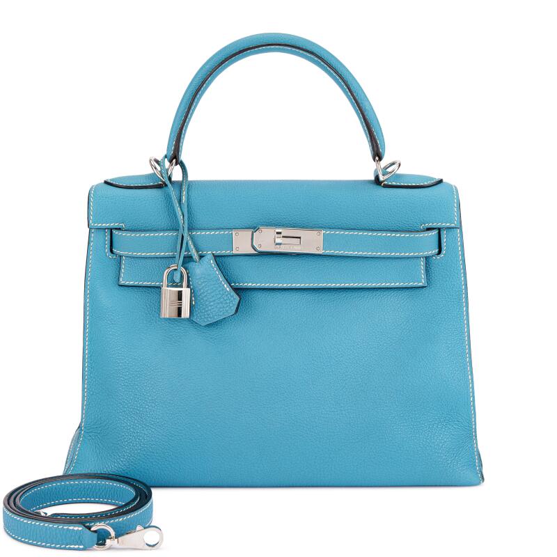 Hermes Bleu Jean Togo Kelly 28 Sellier Palladium Hardware, 2005