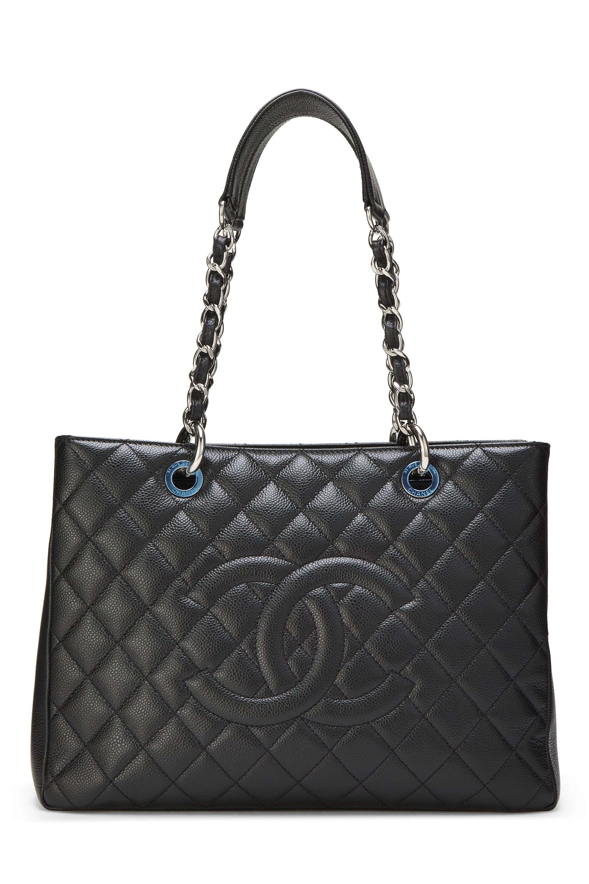 Black Quilted Caviar Grand Shopping Tote (GST)