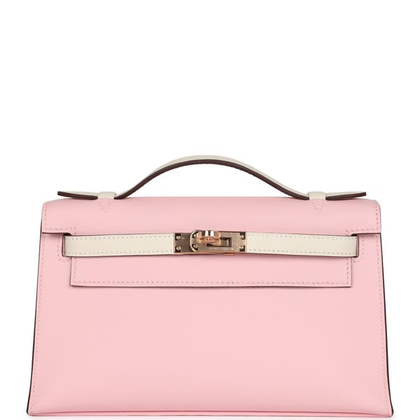 Hermes Hermes Special Order (HSS) Kelly Pochette Rose Sakura and Nata Swift Rose Gold Hardware