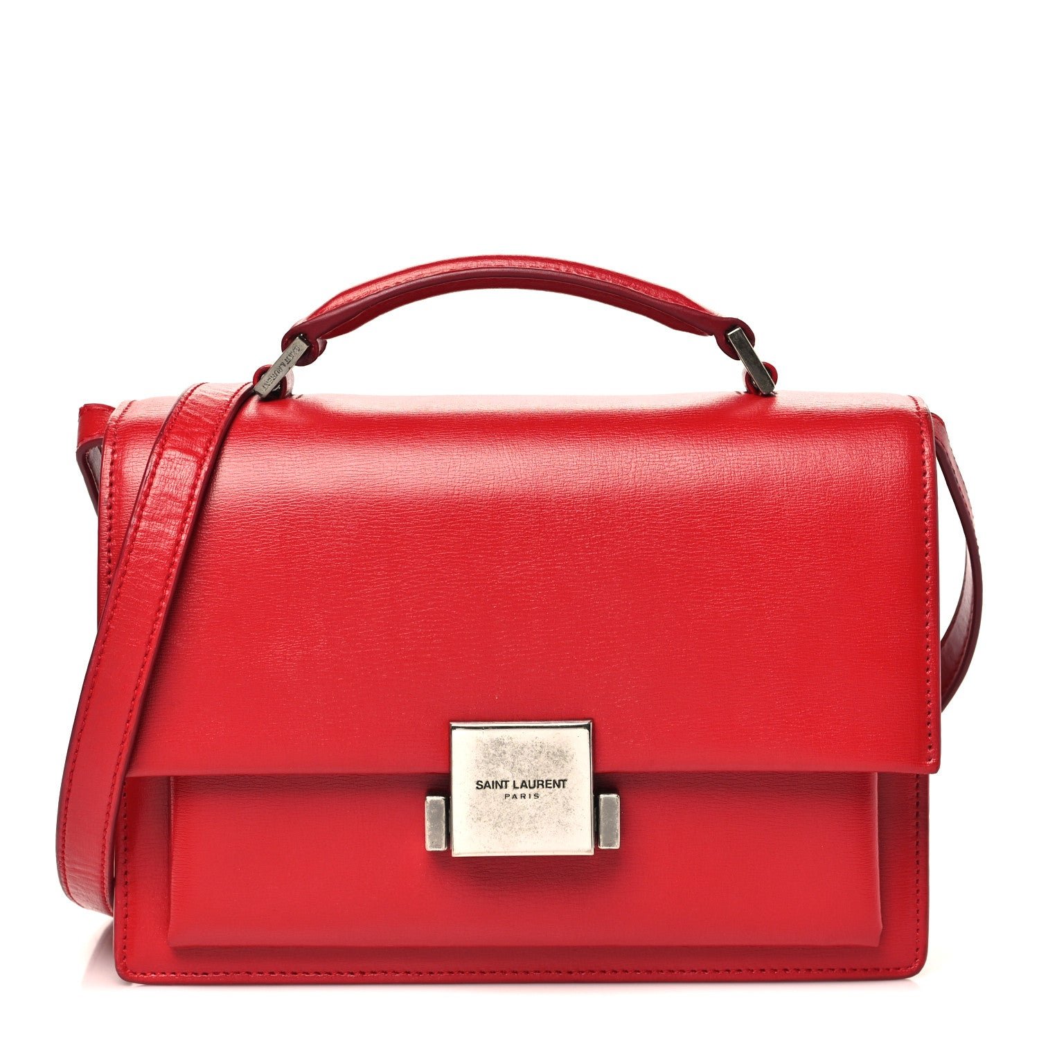 Saint Laurent Calfskin Medium Bellechasse Satchel Rouge Eros