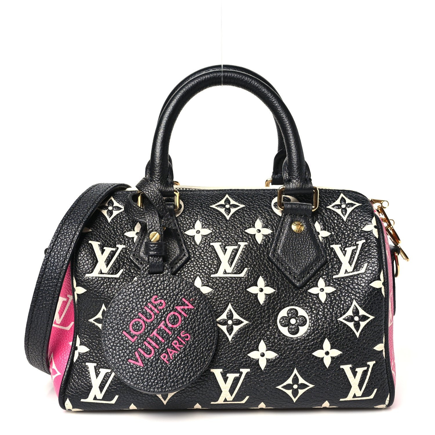 Louis Vuitton Empreinte Monogram Spring in the City Speedy Bandouliere 20 Black White Pink
