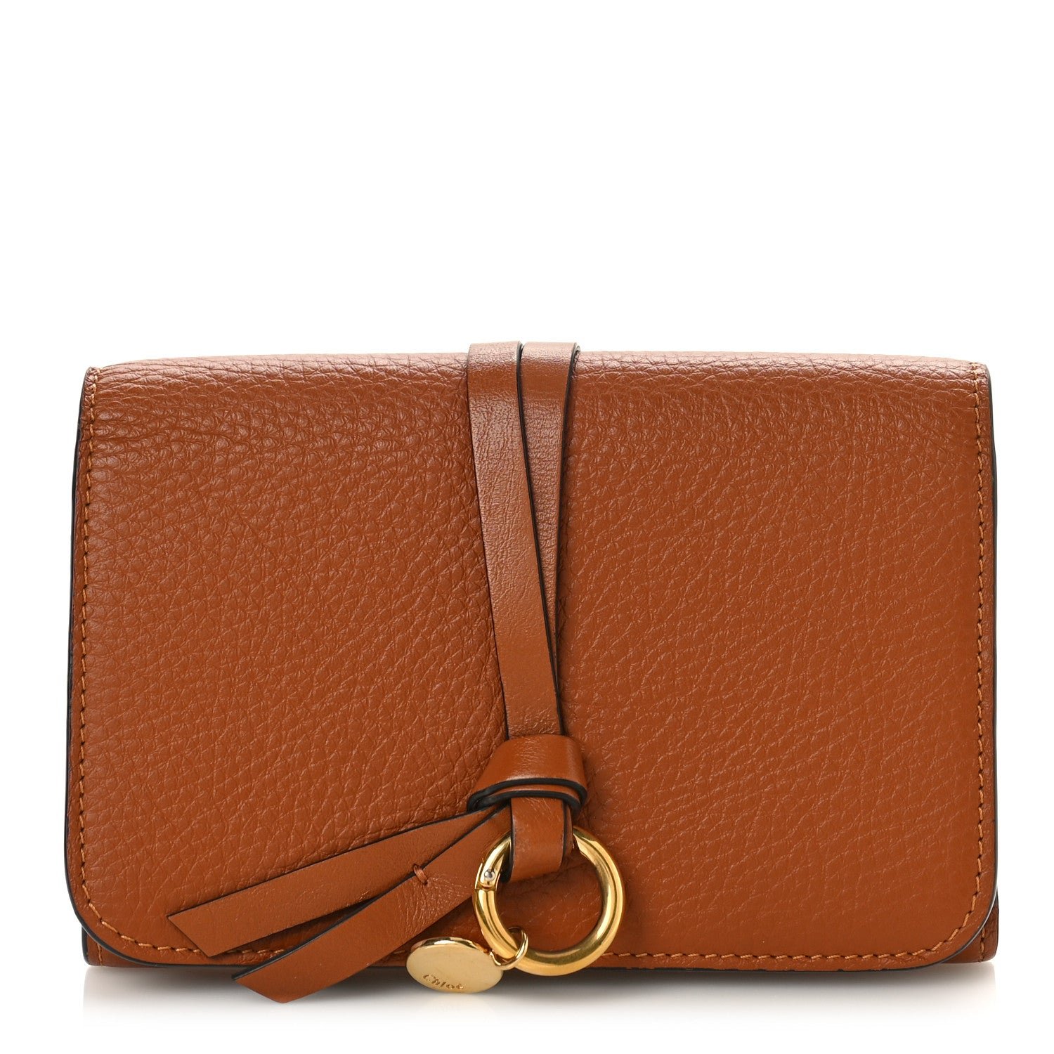 Chloe Calfskin Alphabet Compact Wallet Blush Brown