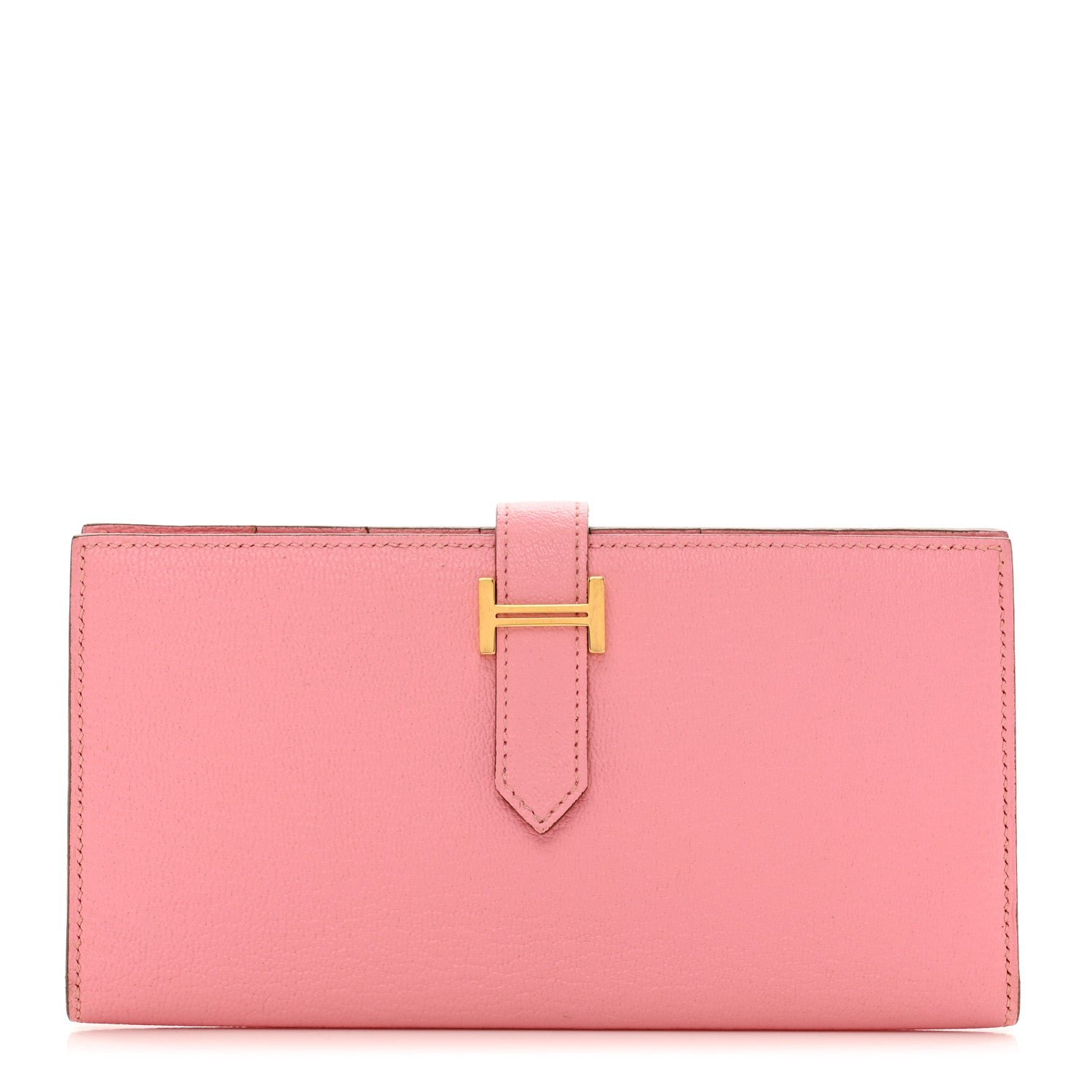 Hermes Chèvre Mysore Bearn Gusset Wallet Rose Confetti
