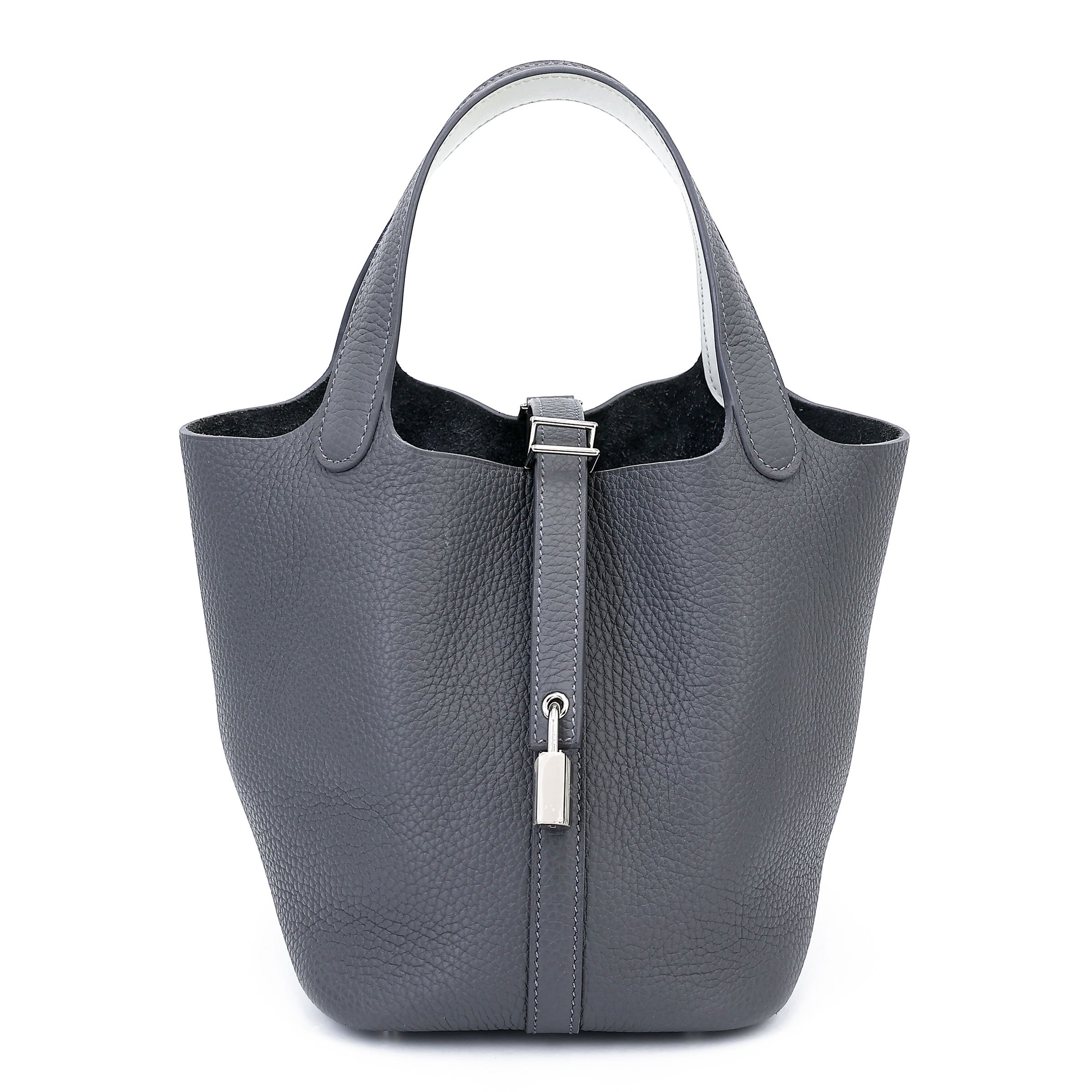 Hermes Excellent ( Rank SA ) HERMÈS Picotin Lock PM Ardoise (85) Gris Platine (N4) Clemence Palladium hardware W (2024)