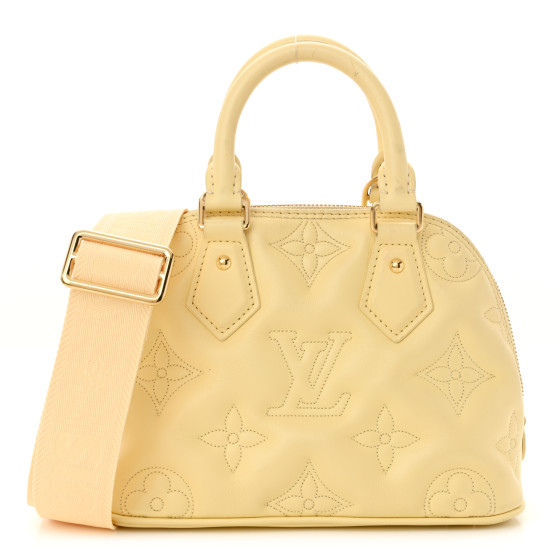 Louis Vuitton Calfskin Bubblegram Alma BB Banana