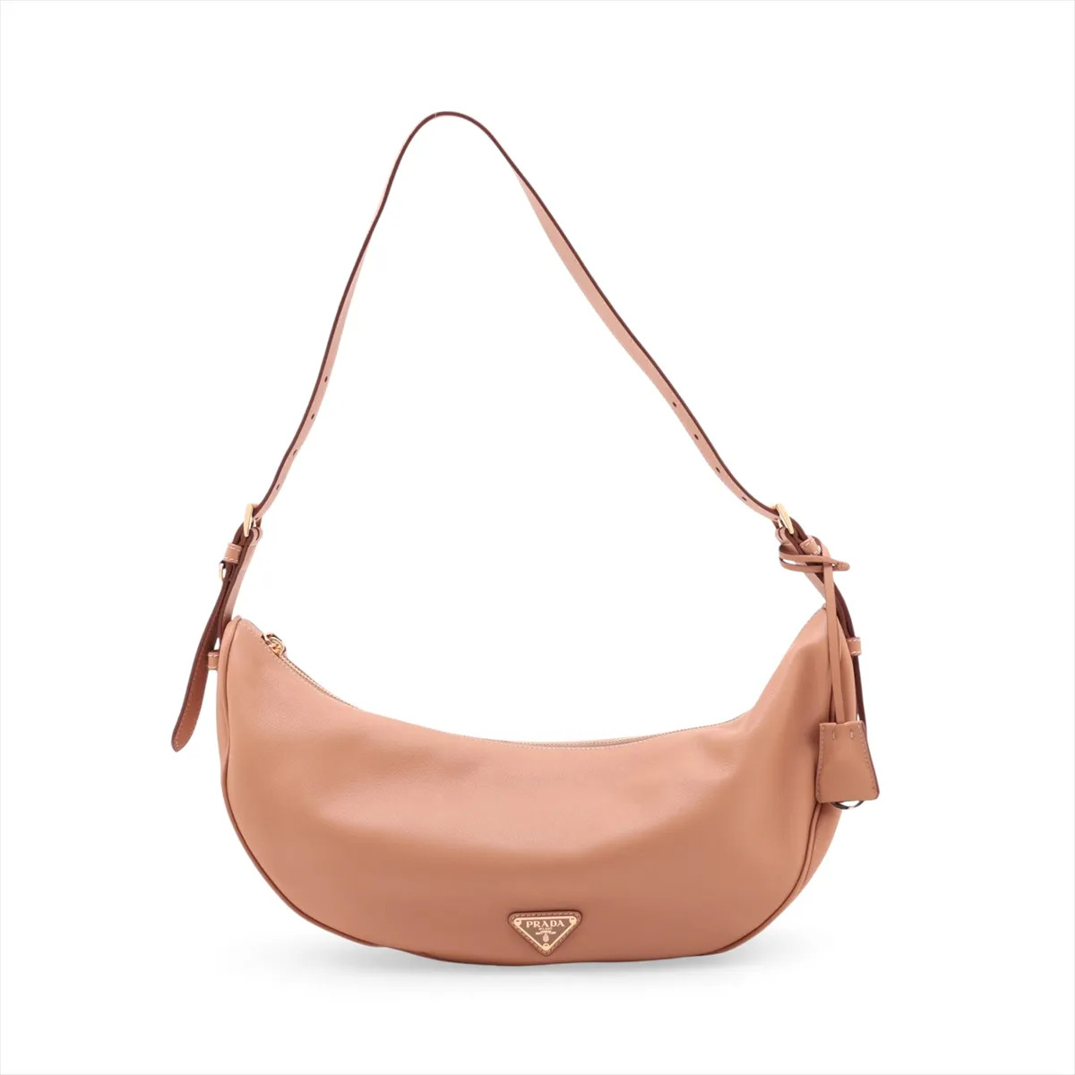 Prada soft grain Leather Shoulder bag Brown 1BC255