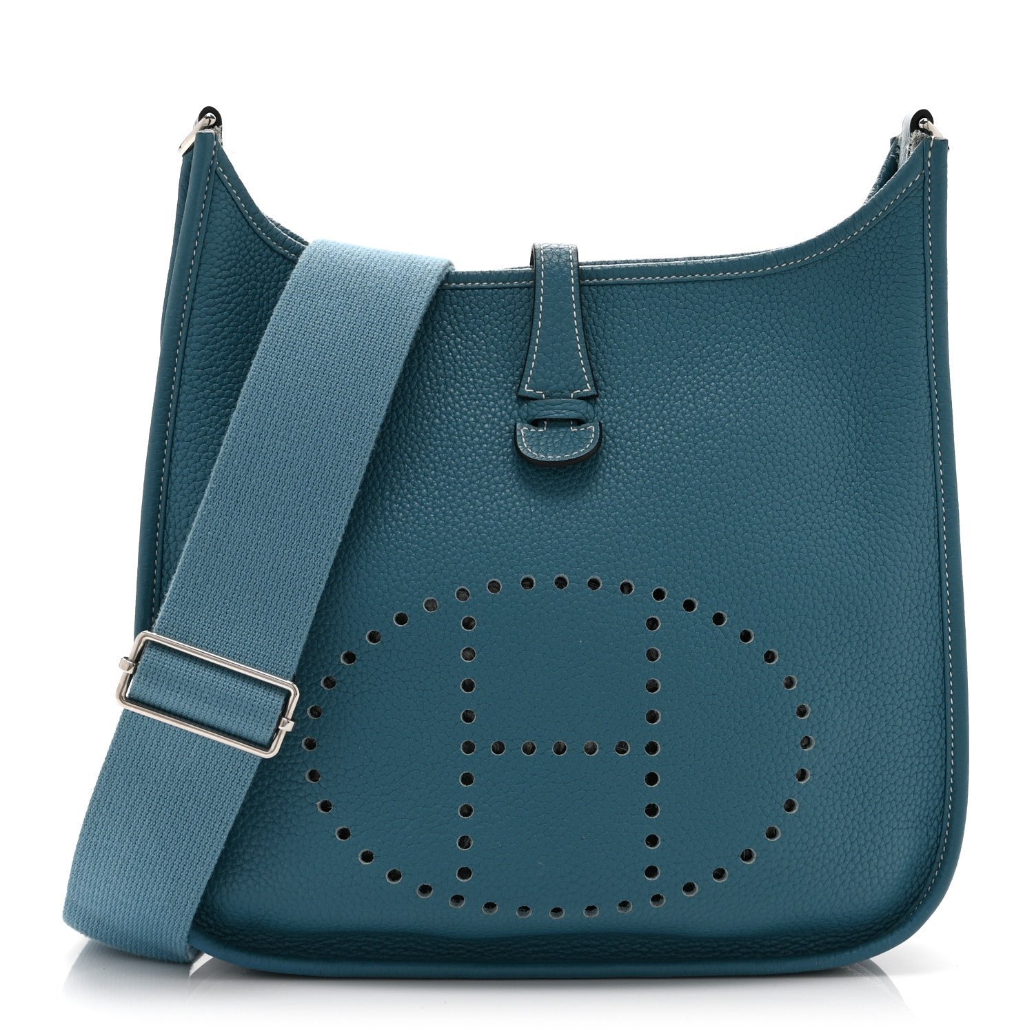 Hermes Taurillon Clemence Evelyne III PM Blue Jean