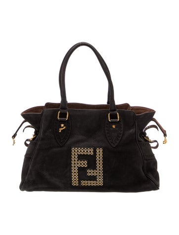 Suede Top Handle Bag