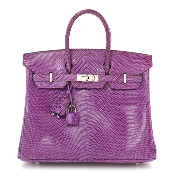 Hermes Lizard Birkin 25 Violet