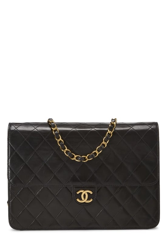 Black Quilted Lambskin Ex Flap Medium
