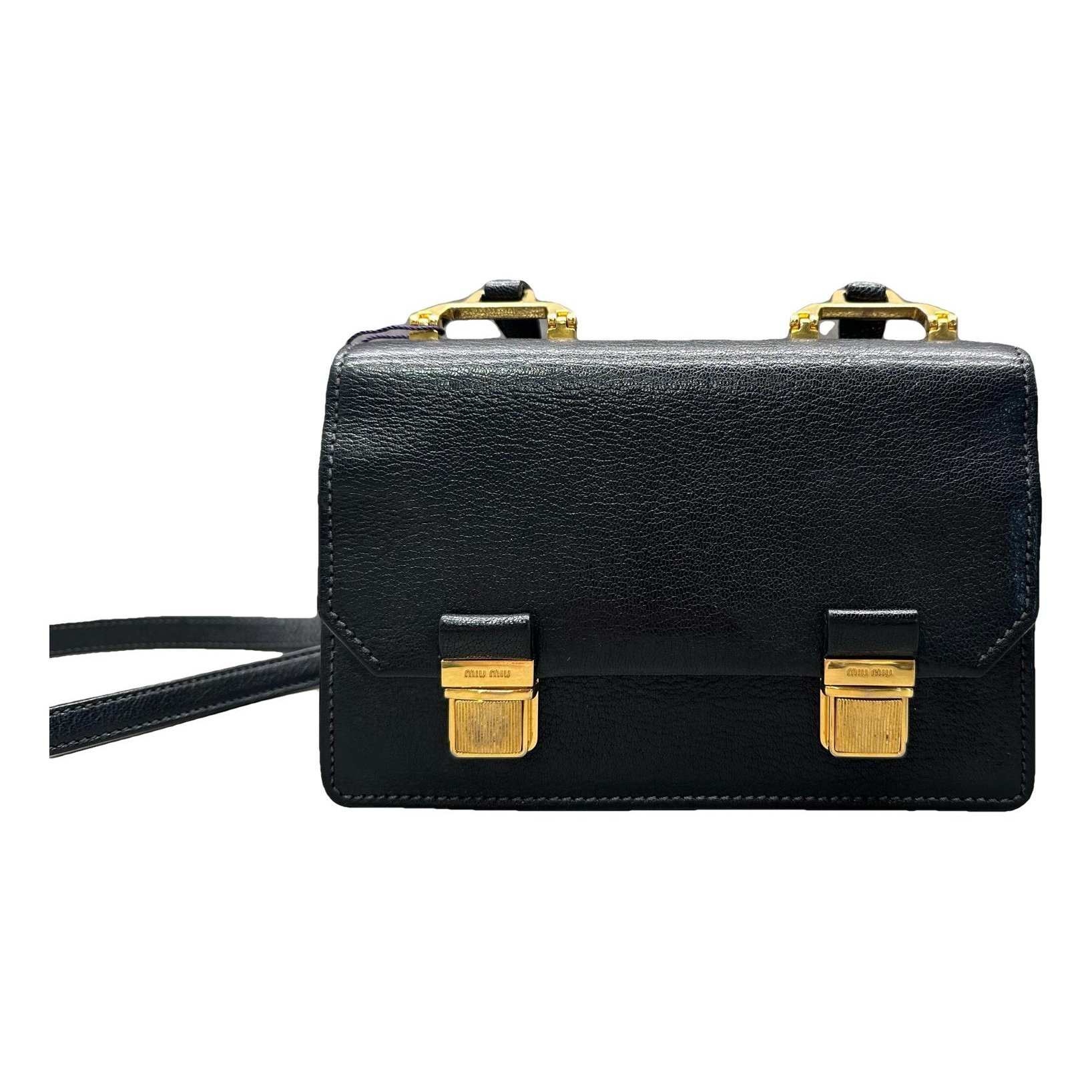Madras leather crossbody bag