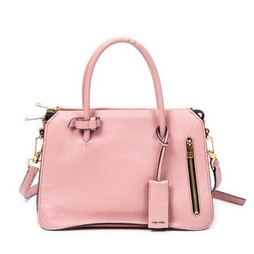 Miu Miu Leather Small Convertible Zip Tote