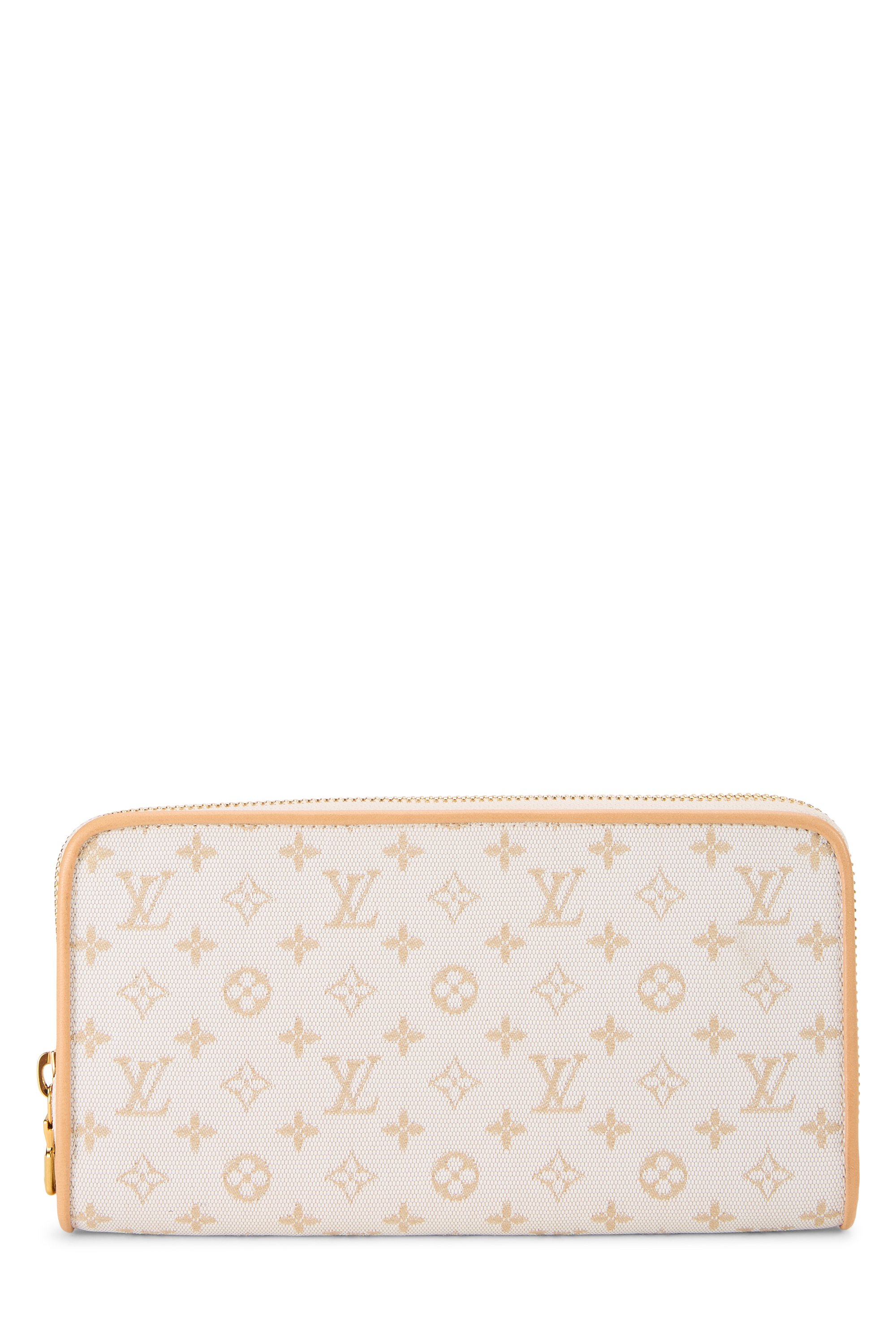 Beige Monogram Mini Lin Zippy Wallet