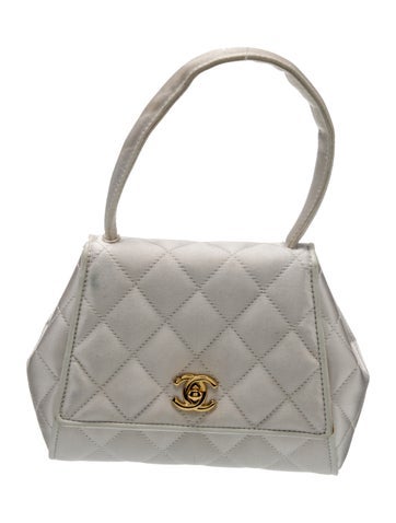Chanel Vintage Satin CC Top Handle Bag
