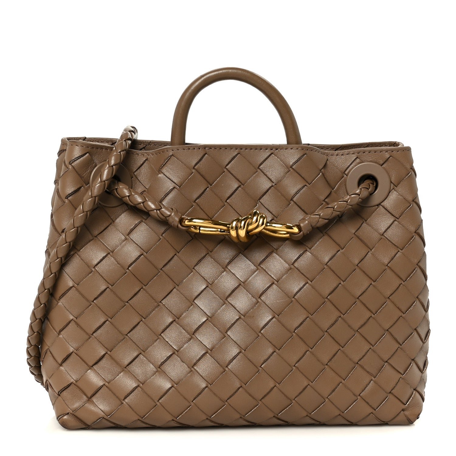 Bottega Veneta Nappa Intrecciato Small Andiamo Shoulder Bag Pinecone