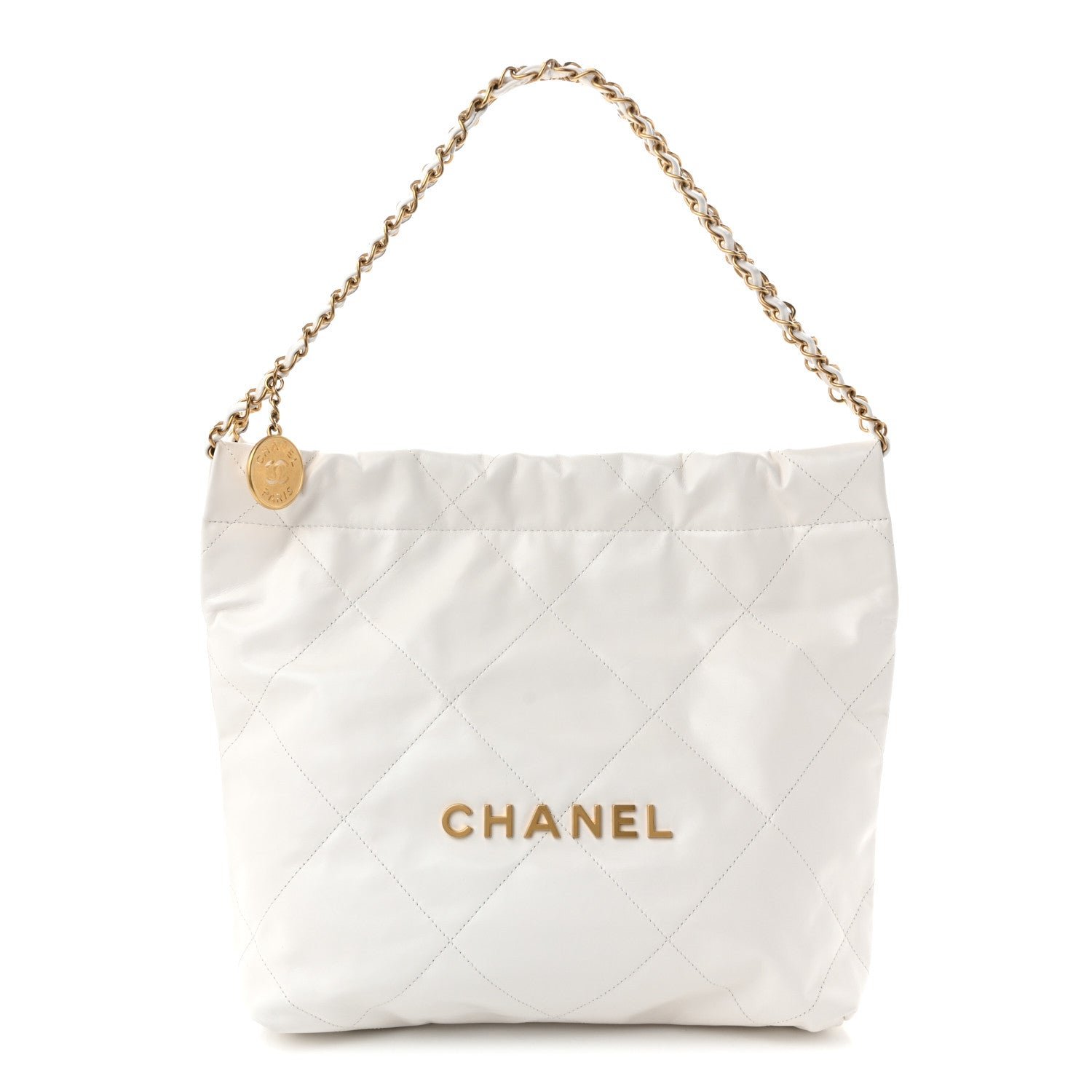 Chanel Shiny Calfskin Quilted Small Chanel  White
