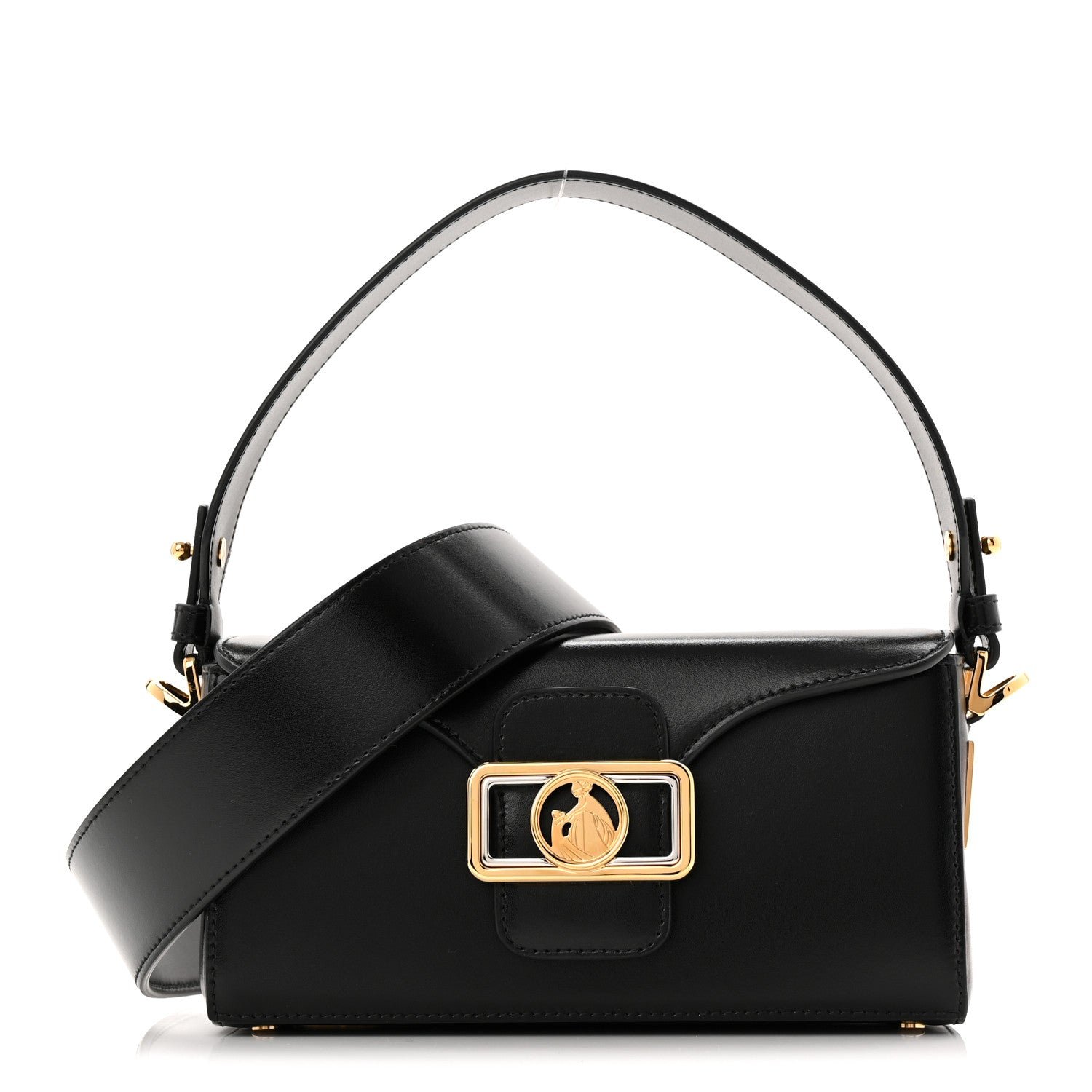 Lanvin Shiny Calfskin Nano Pencil Bag Black