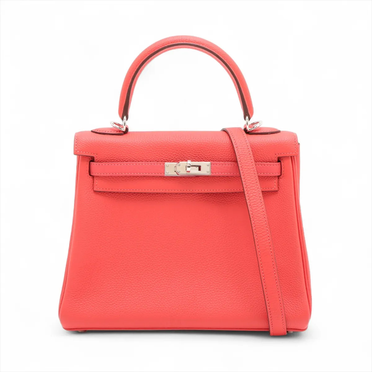 Hermès Kelly 25 Le Tournay Togo Rose Pivoine Silver Metal Fittings