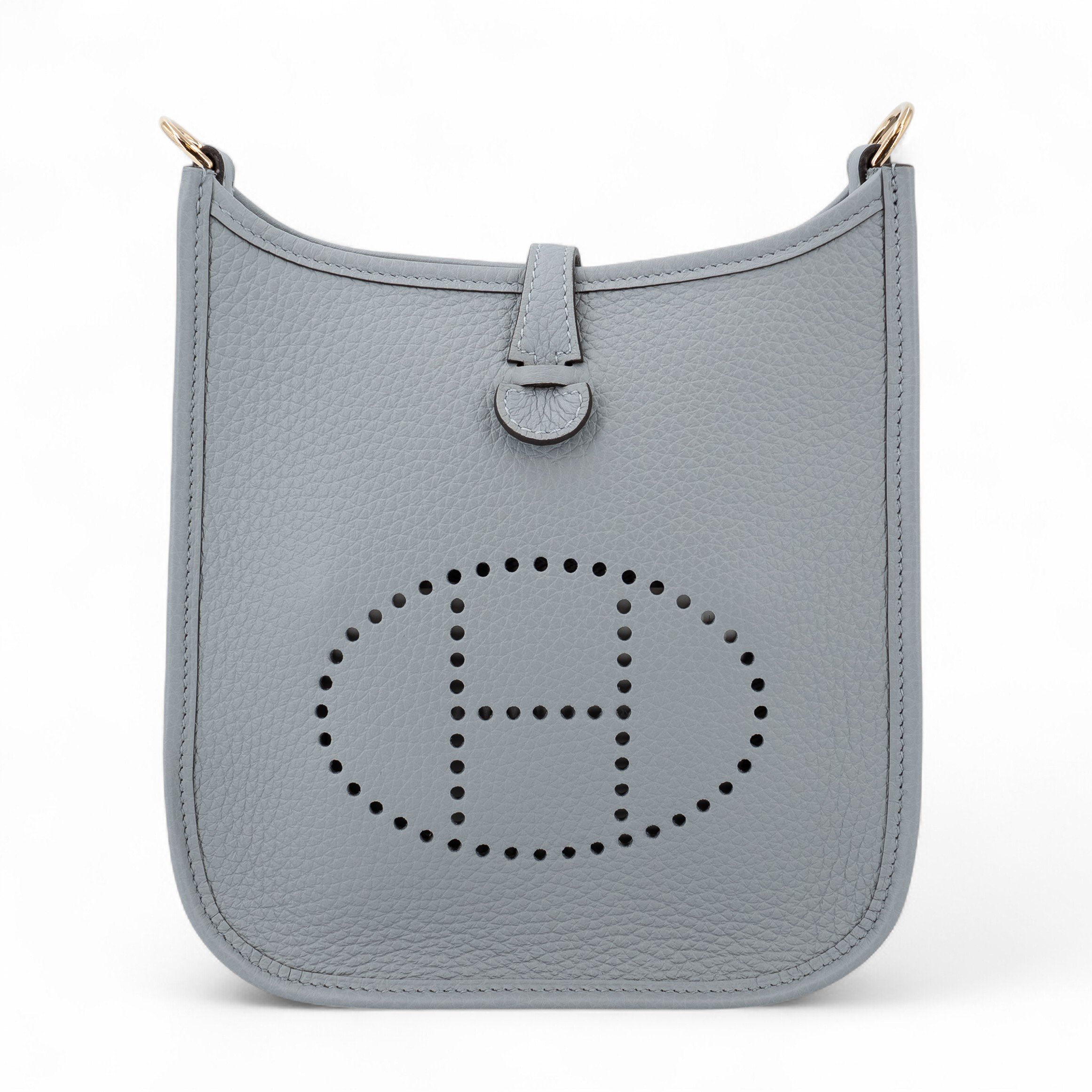 Hermes Brand New ( Rank N ) HERMÈS Mini Evelyne 16 Amazone 112cm Gris Pantin (P0) Clemence Gold hardware K (2025)