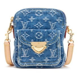 Louis Vuitton Blue Monogram Denim Remix Fairfax Pochette Gold Hardware, 2024