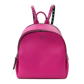 MCM Calfskin Mini Duchess Polke Studs Backpack Electric Pink