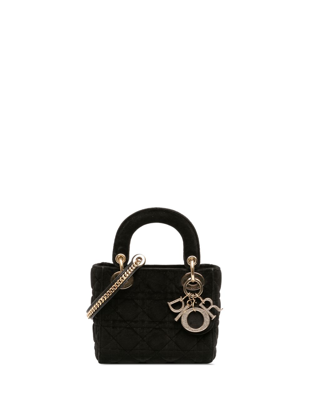Dior 2019 Mini Velvet Cannage Lady Dior satchel