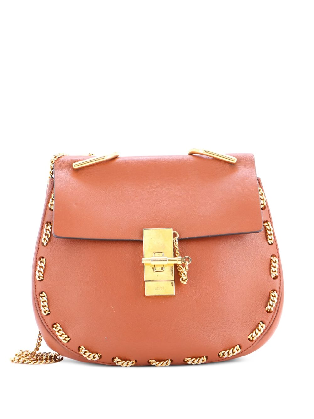 Drew Chain Embellished Leather Small crossbody bag